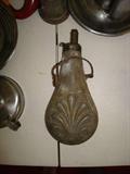 Zinc gun powder flask from the civil war