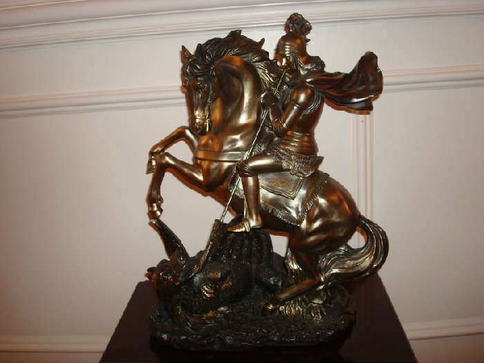 Another of unique sculptures that adorn this multimillion dollar home that can be yours for a fraction of their original gallery price. This one sits approximately 18" from top to bottom.