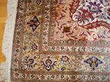 Even this close up detail photograph does not do this 6.5' x 10' original Persian rug enough justice. It is a site to behold and the detail work and colors are absolutely impeccable. If you are searching for the right Persian rug at considerable savings over retail stores than you simply must visit our estate sale. But we strongly recommend you do so early as we anticipate we will sell most, if not all, of the many Persian rugs in this home.
