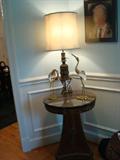 There are a limited number of excellent lamps for sale in this home. This is one of them. crafted in solid brass it looks, feels and speaks quality in this home and perhaps, in yours.