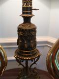 A detail of the brass work of the lamp shown previously.