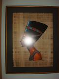 Once again, the photography does not do the piece any justice at all. This is a signed original piece of framed art representing a dramatic profile of a beautiful woman capture in all her radiance who lived over three thousand years ago.