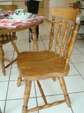 Detail of the Windsor chairs which are sold as a set with the dining table only.
