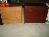 Nice wooden and metal lateral and legal two-drawer file cabinets