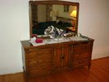Matching triple dresser and mirror that goes with the chest previously shown. Sold as complete bedroom set only.