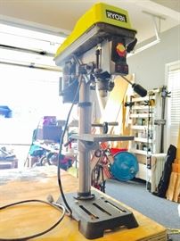 Ryobi drill press. There are also many accessories that are not pictured, which will be sold separately.... Ryobi bit sets. 
