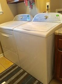 Newer model Whirlpool cabrio washer & dryer set. Washer is an h e low water wash system.