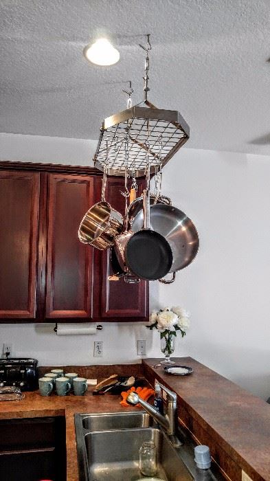 Assorted Pots & Pans- Rack not included.