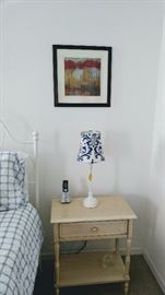 Cute lamps, side tables and artwork