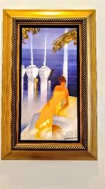Signed Emile Bellet "Marine Blanche 2012" Hand embellished giclee on canvas with certificate of authincitity and appraisal.  