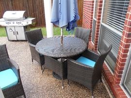 out door set and grill