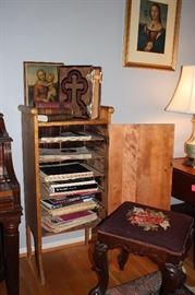 Music chest with just a few of the hundreds of music books
