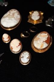 Antique cameo's, some gold