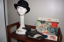 Authentic duck decoy, vintage vinyl, antique derby hat!