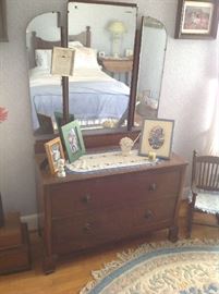 Antique Dresser / 3 Sided Mirror $ 200.00