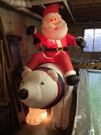 HUGE Inflatable Santa riding a polar bear
