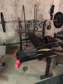 Comp-600 weight bench and weights