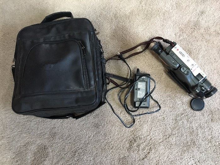 RCA Camcorder, charger, and camera bag