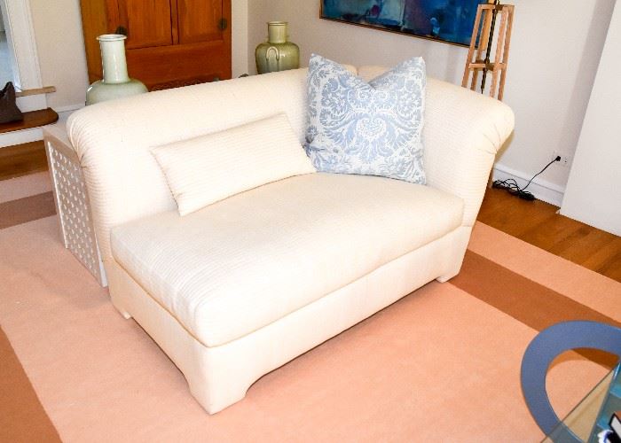 BUY IT NOW!  Lot #102, 2-Piece Sectional Sofa, Off-White, (Each piece measures 56" L x 32" Deep x 30-1/2" H, Seat is 19" H), $700