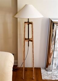 Pair of 4-Leg Wood Floor Lamps (Distressed Finish)