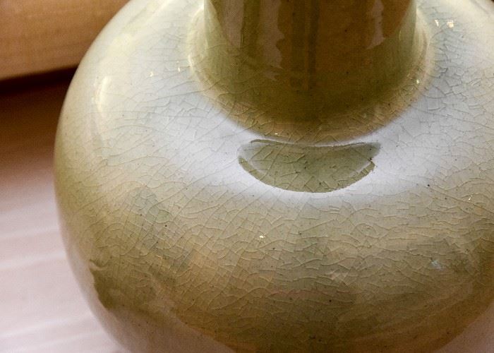 Chinese Celadon Crackle-Finish Vase