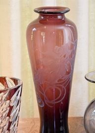 Etched Glass Orchid Vase by Perry Coyle