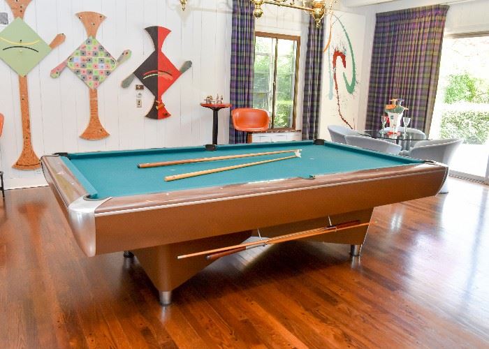 BUY IT NOW! Lot #120, Fantastic Vintage Style AMF Pool Table with Table Cover & Cue Sticks, $600 