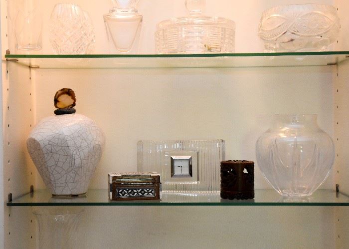 Raku Pottery Jar, Trinket Boxes, Crystal & Glass