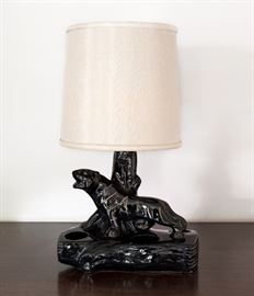 1950's Retro Black Panther Table Lamp/Planter (17"x12"x9") 60.00