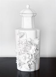 1960's 3-Dimensional Floral Bisque Urn 90.00