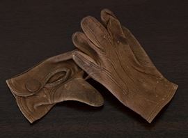 Vintage Child's Leather Gloves w/Metal Snaps 19.50