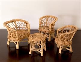 4-Piece Wicker Doll Furniture 9.00