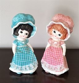 1960's Ardco Porcelain Blue or Pink Girl Coin Bank 7.50 each