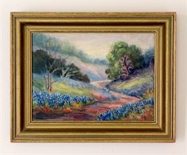Hill Country Bluebonnets Original Oil Painting (image size 10"x8") 49.50