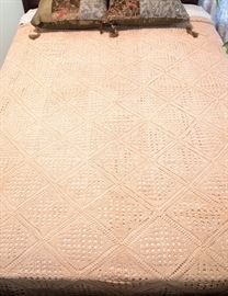Hand Crocheted Ecru Vintage Bed Spread 165.00