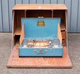 Handmade Travel/Camping Trunk 60.00 | Sears 2-Burner Camp Stove 22.50