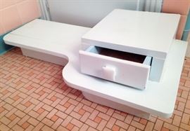 Light Blue Vintage Vanity Shelf w/Drawer (30"x15")