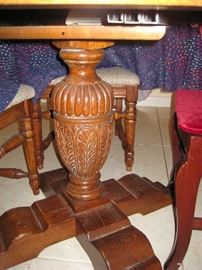 Detail on dining room table base