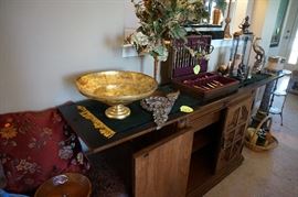 buffet server ware and gold plated silverware