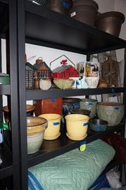 outdoor pots and birdhouses