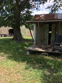 this little cypress building was original to the 1880 plantation and was the "smoke house"--It's sturdy and available to purchase and move to your property