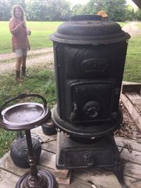 one of three early cast iron stoves