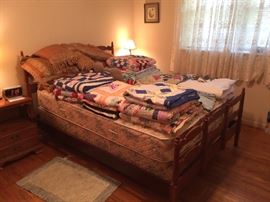 Vintage Tell City Full Size Bed, Comforter Set, Sealy Posture Pedic Mattress Set