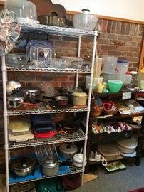 Tupperware, Pyrex, Rena Ware Stainless Pans, Pots and Pans