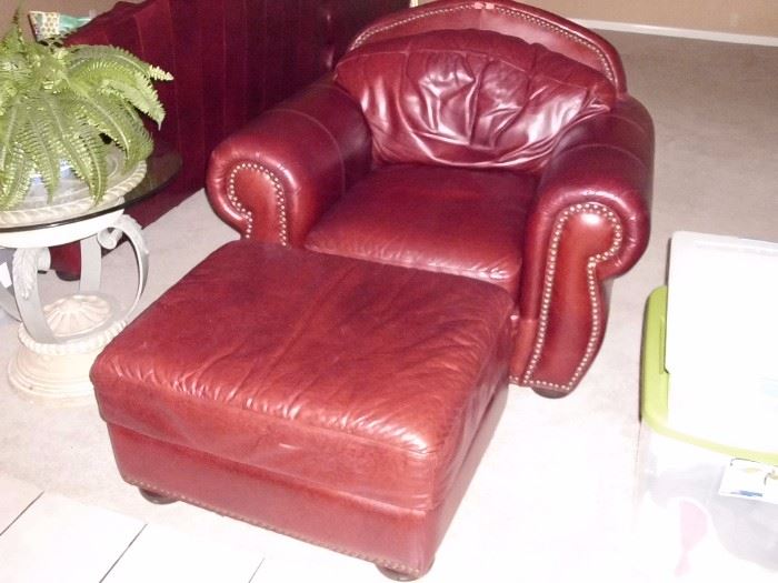 Leather Chair and ottoman