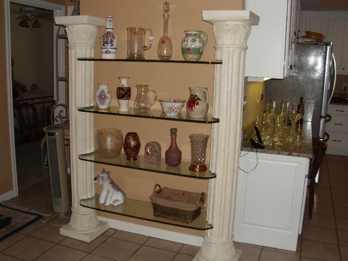 2nd columns with glass shelves