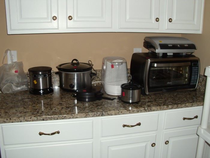 Toaster oven, George foremen grill, crock pots and fryer