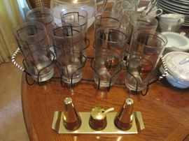 Mid century Glasses/Salt and Pepper