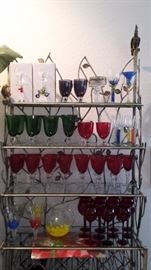 Glassware - Tag Ltd Bubble Wine Goblets Red & Purple, Artland Bubble Ice Tea Glasses