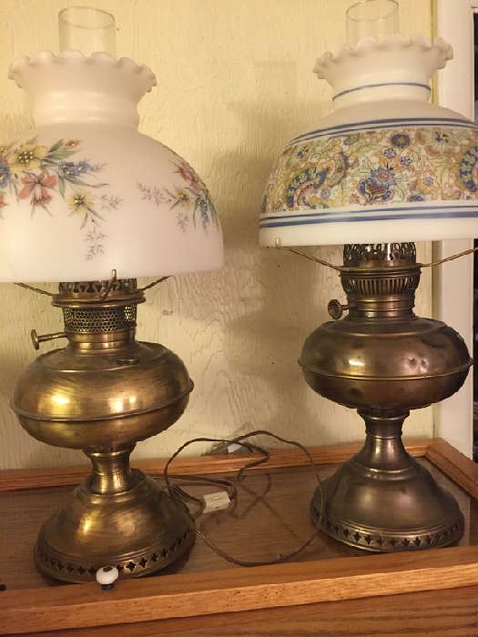 early Kerosene lamps--1 electrified 